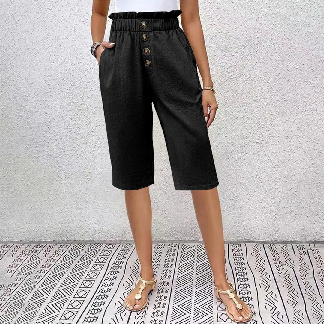 Éloane - Buttoned Linen-Cotton Bermuda Shorts