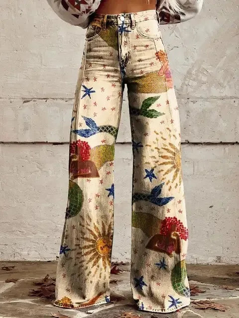 Azly - Casual and Elegant Floral Pants