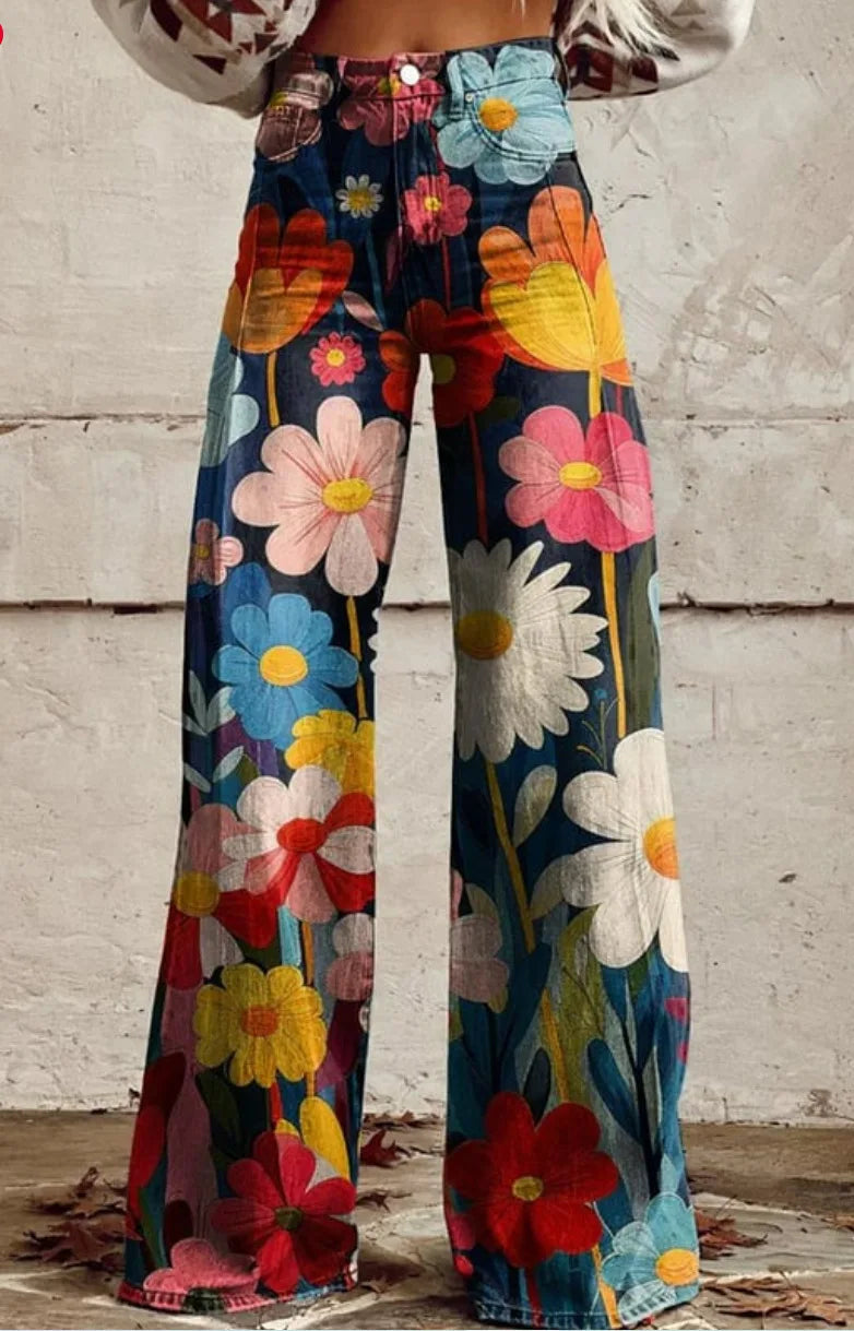 Azly - Casual and Elegant Floral Pants