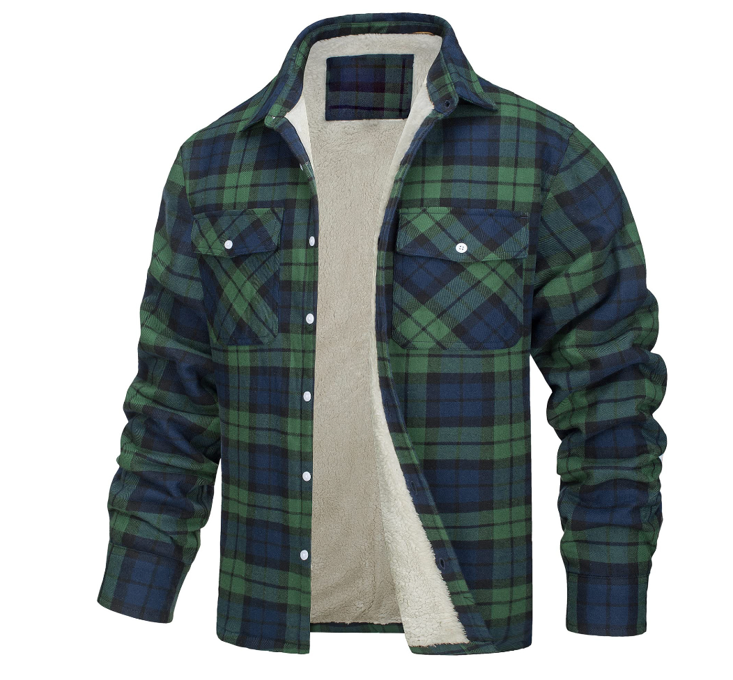 Nate Checked Sherpa Jacket for Men