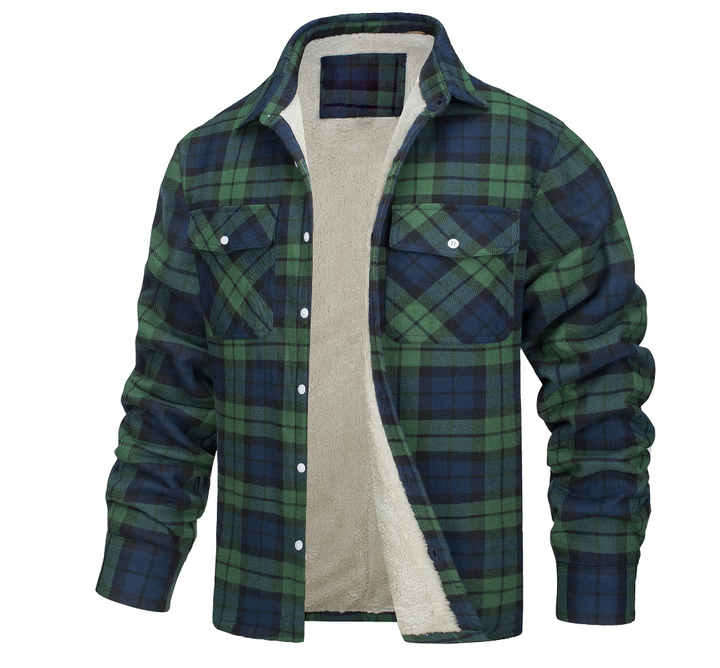 Nate Checked Sherpa Jacket for Men