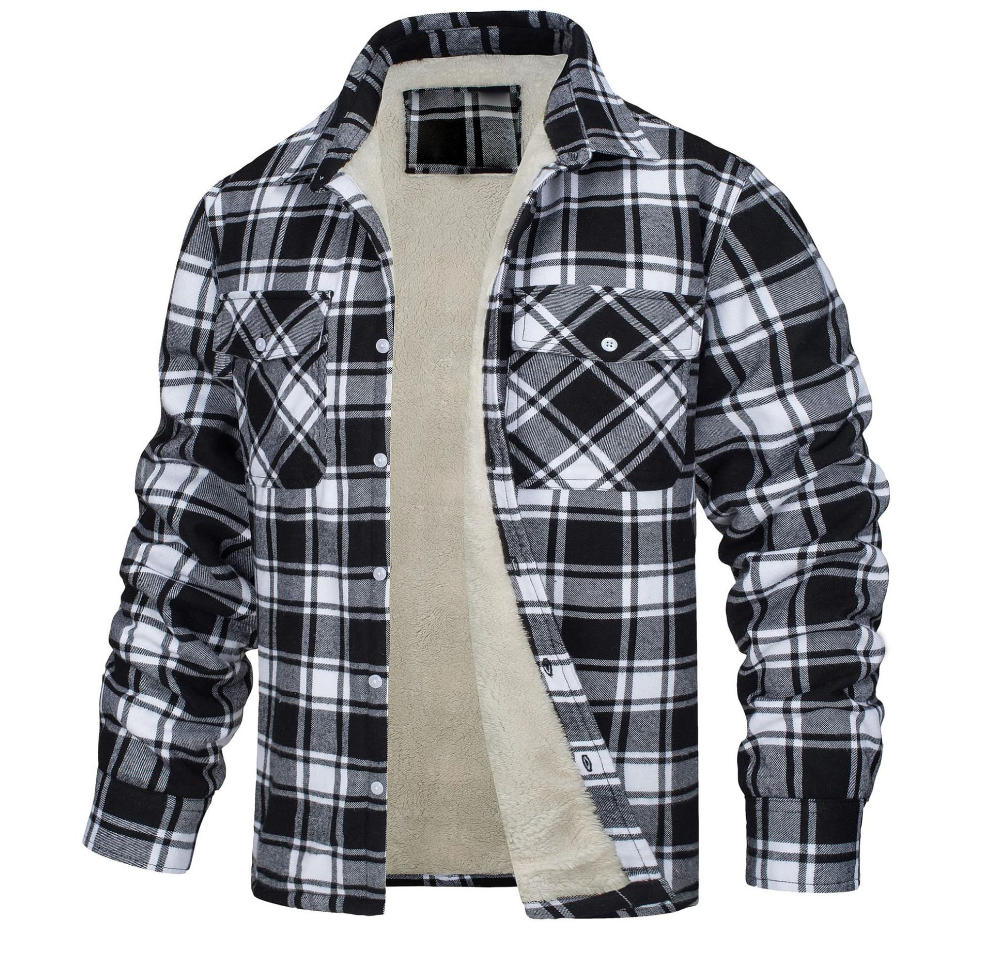 Nate Checked Sherpa Jacket for Men