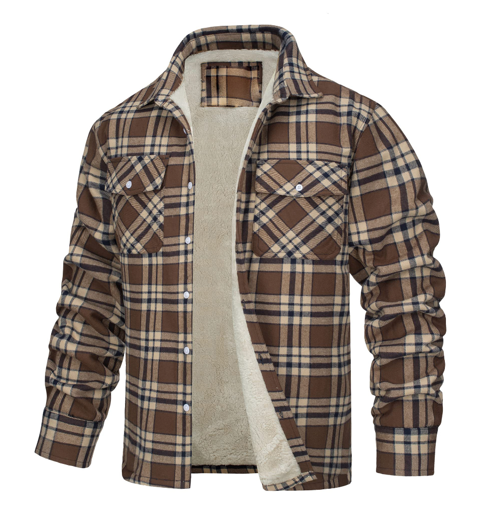 Nate Checked Sherpa Jacket for Men