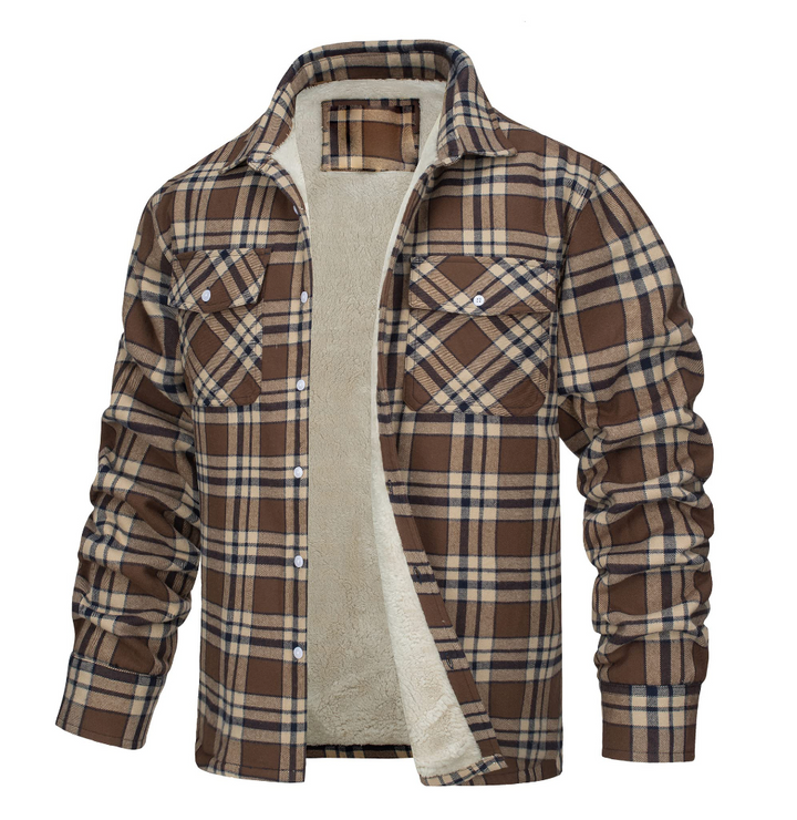 Nate Checked Sherpa Jacket for Men