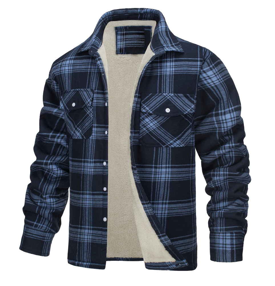 Nate Checked Sherpa Jacket for Men