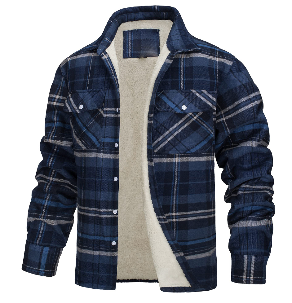 Nate Checked Sherpa Jacket for Men