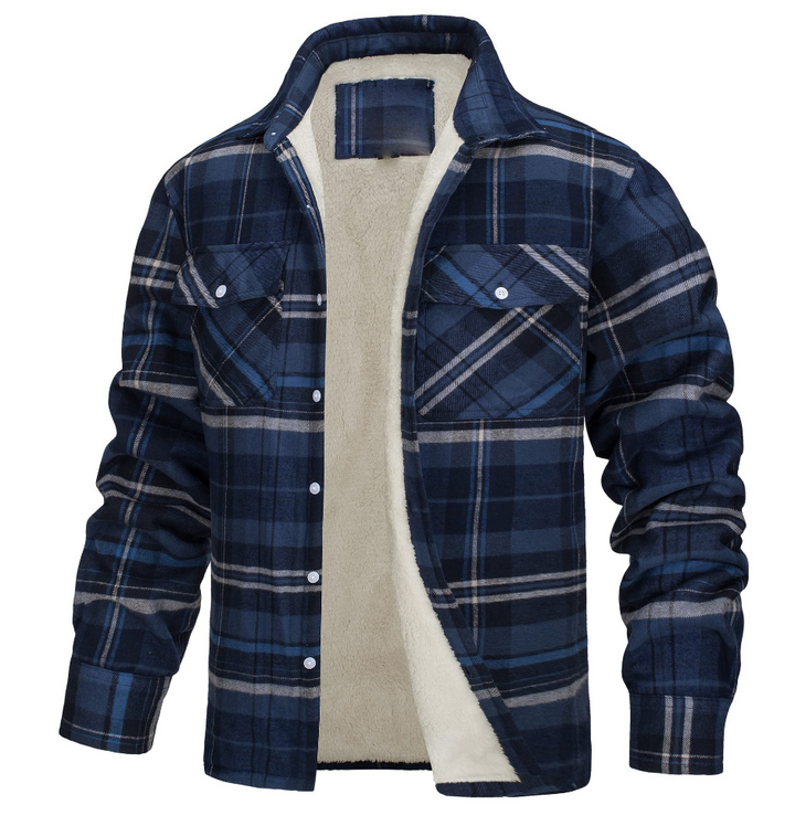 Nate Checked Sherpa Jacket for Men