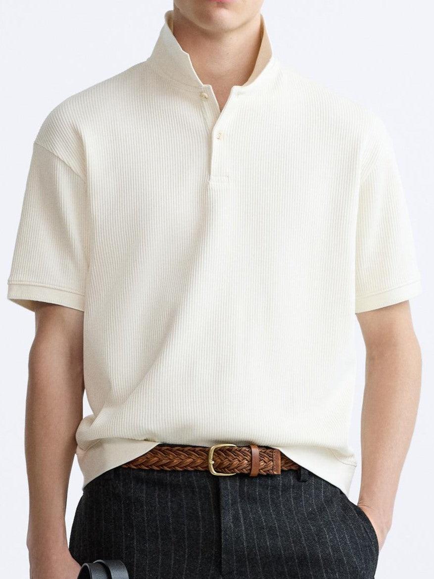 Cream White Short Sleeve Polo