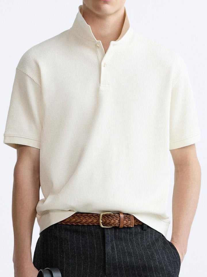 Cream White Short Sleeve Polo