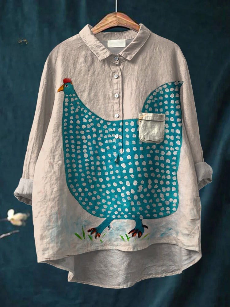 Henrietta | Playful Polka Dot Chicken Shirt
