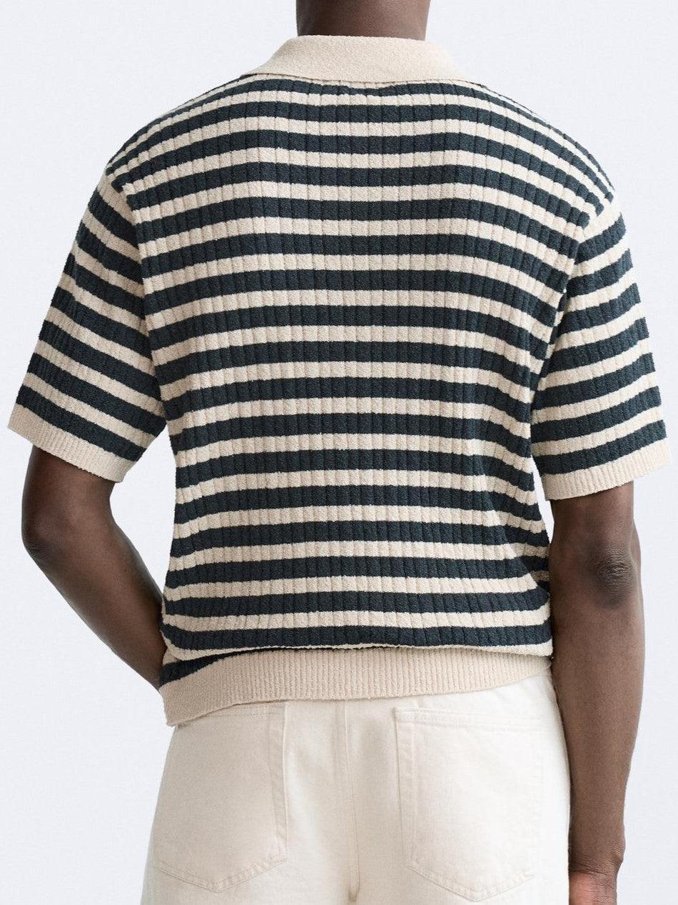 Heritage Stripe Knit Polo Shirt