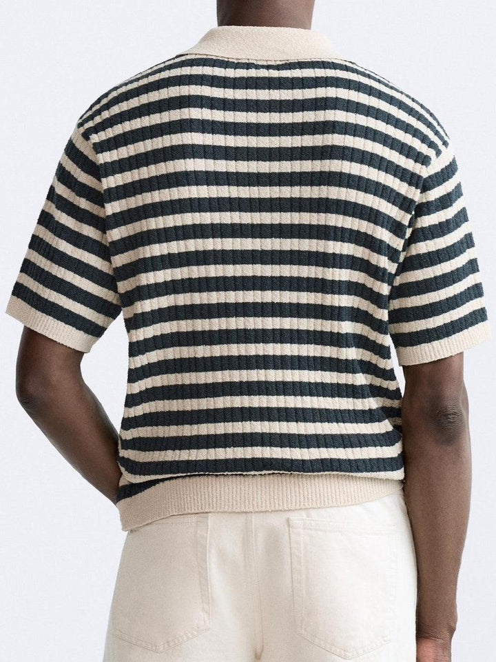 Heritage Stripe Knit Polo Shirt