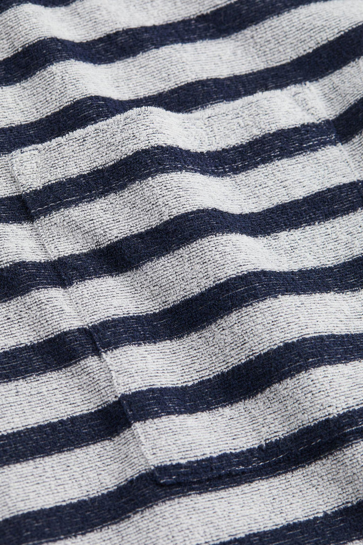 Maritime Striped Knit Polo Shirt