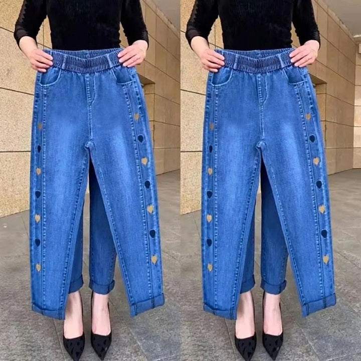 Soraya - Elastic Jeans with Embroidery
