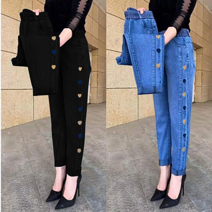 Soraya - Elastic Jeans with Embroidery