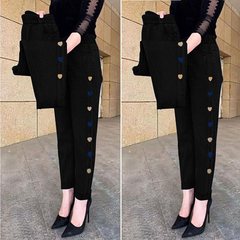 Soraya - Elastic Jeans with Embroidery