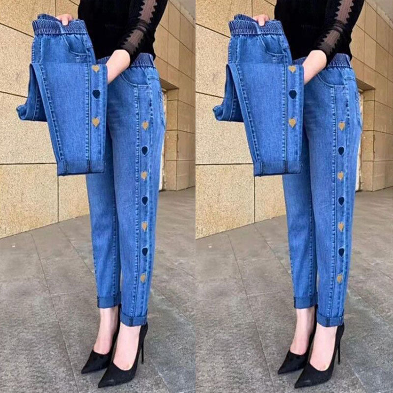 Soraya - Elastic Jeans with Embroidery