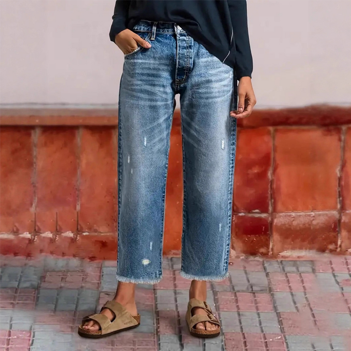Aberjean - Casual Cropped Denim