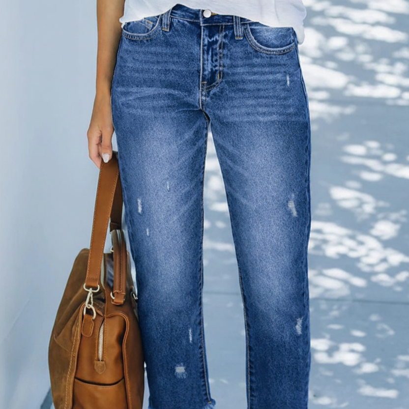 Aberjean - Casual Cropped Denim
