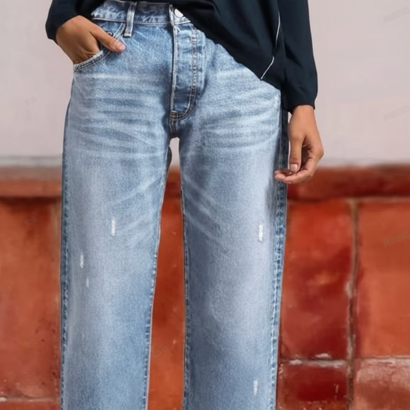 Aberjean - Casual Cropped Denim