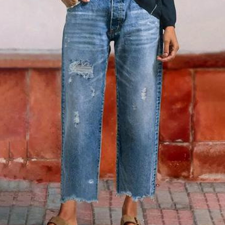 Aberjean - Casual Cropped Denim